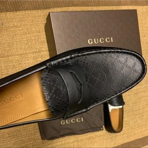 Gucci micro soft Hilary diamanté driving loafer.